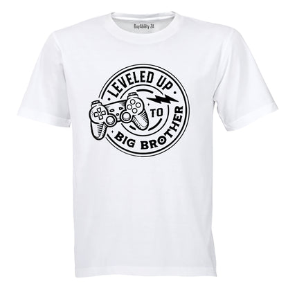 Leveled Up To Big Brother - Gamer - Kids T-Shirt - BuyAbility South Africa