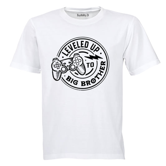 Leveled Up To Big Brother - Gamer - Kids T-Shirt - BuyAbility South Africa