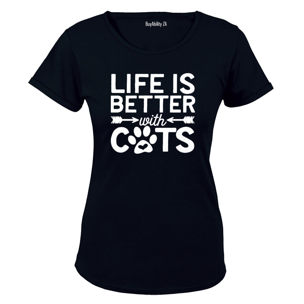 Life is Better with Cats - Ladies - T-Shirt