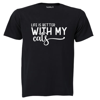Life is Better With My Cats - Adults - T-Shirt - BuyAbility South Africa