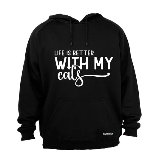 Life is Better With My Cats - Hoodie - BuyAbility South Africa