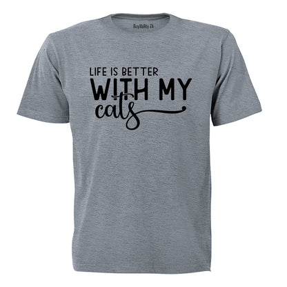 Life is Better With My Cats - Adults - T-Shirt - BuyAbility South Africa