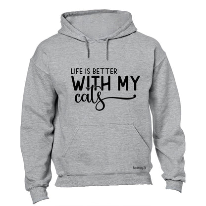 Life is Better With My Cats - Hoodie - BuyAbility South Africa