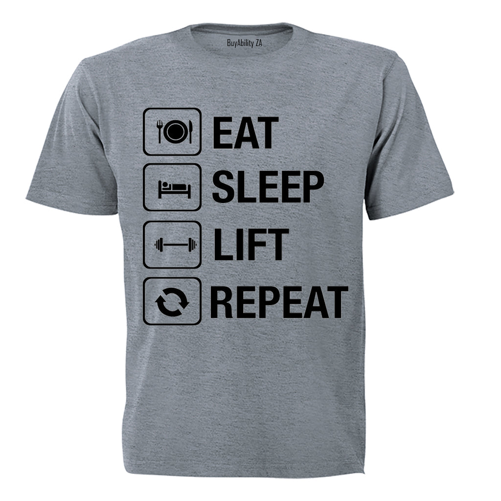 Eat. Sleep. Lift. Repeat. - Adults - T-Shirt