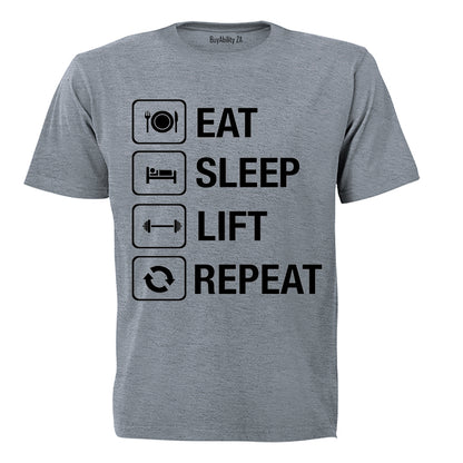 Eat. Sleep. Lift. Repeat. - Adults - T-Shirt
