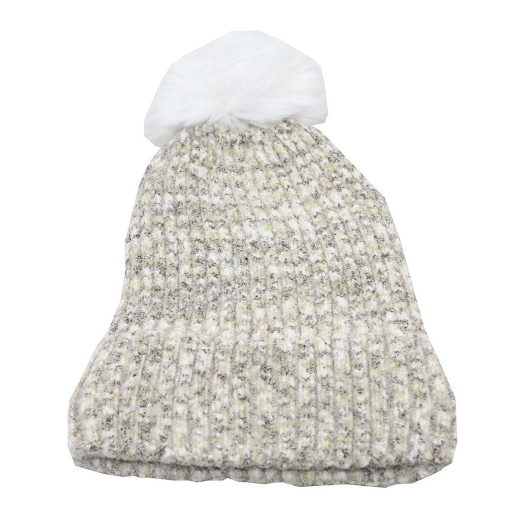 Light Brown Pompom Beanie
