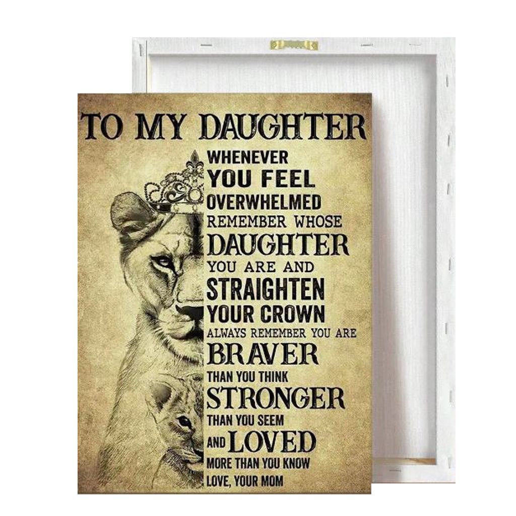 To My Daughter - Lioness Canvas Wall Art