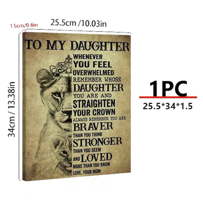To My Daughter - Lioness Canvas Wall Art