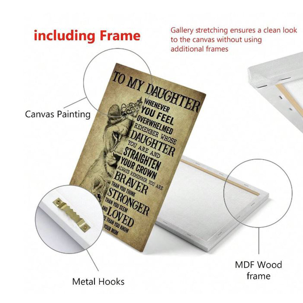 To My Daughter - Lioness Canvas Wall Art