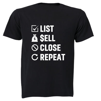 List. Sell - Estate Agent - Adults - T-Shirt - BuyAbility South Africa