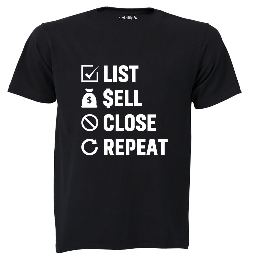 List. Sell - Estate Agent - Adults - T-Shirt