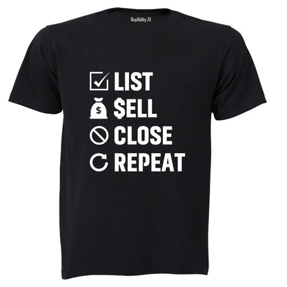 List. Sell - Estate Agent - Adults - T-Shirt