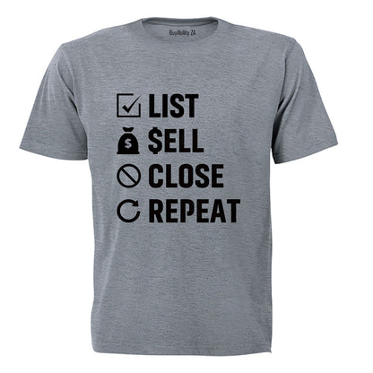 List. Sell - Estate Agent - Adults - T-Shirt