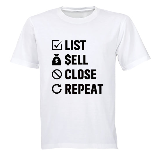 List. Sell - Estate Agent - Adults - T-Shirt - BuyAbility South Africa