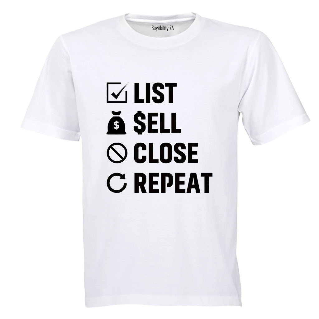 List. Sell - Estate Agent - Adults - T-Shirt
