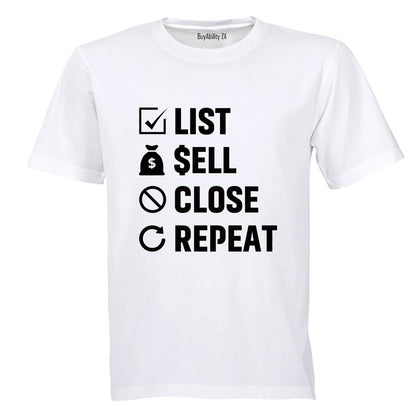 List. Sell - Estate Agent - Adults - T-Shirt