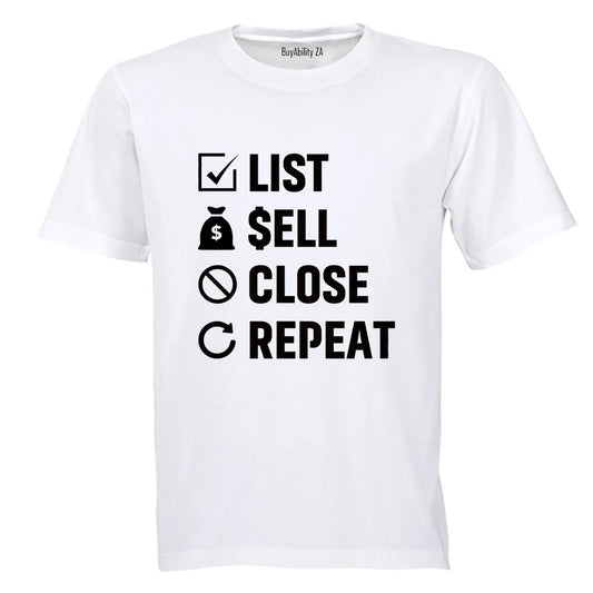 List. Sell - Estate Agent - Adults - T-Shirt