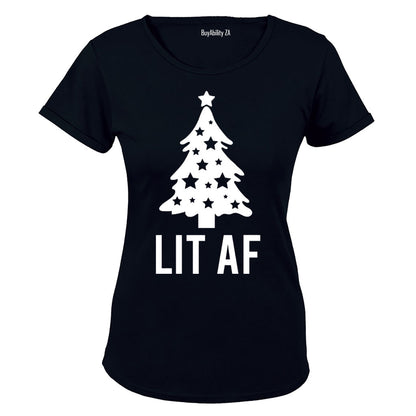 Lit Christmas Tree - Ladies - T-Shirt