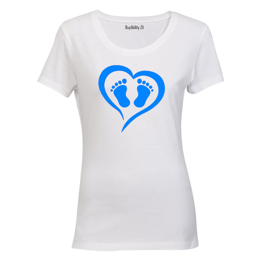 Little Feet - Blue - Ladies - T-Shirt