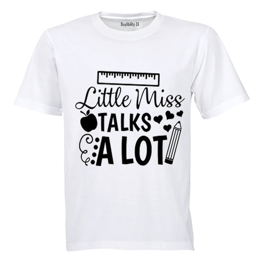 Little Miss Talks A Lot - Kids T-Shirt - BuyAbility