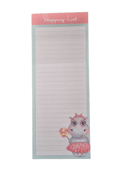 Lollipop Hippo - Magnetic Novelty Shopping List Pad