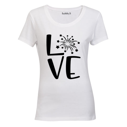 Love - Fireworks Design - Valentine Inspired - Ladies - T-Shirt - BuyAbility