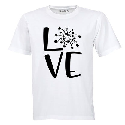 Love - Fireworks Design - Valentine - Adults - T-Shirt - BuyAbility