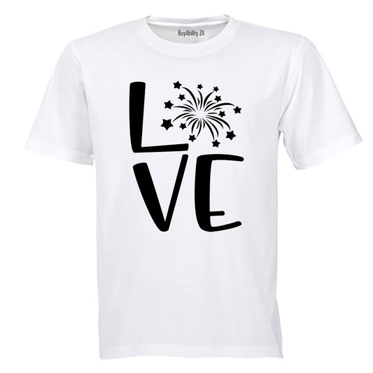 Love - Fireworks Design - Valentine - Adults - T-Shirt