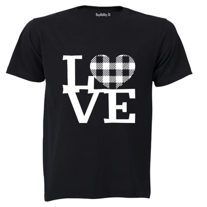 Love - Plaid Heart - Valentine - Kids T-Shirt