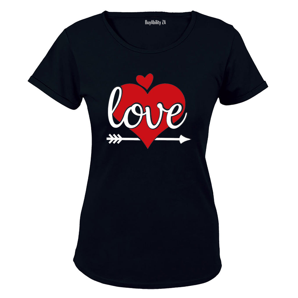 Love - Red & Black - Valentine Inspired - Ladies - T-Shirt - BuyAbility