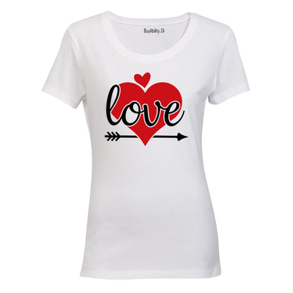 Love - Red & Black - Valentine Inspired - Ladies - T-Shirt - BuyAbility