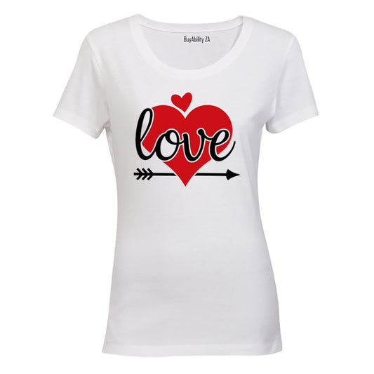 Love - Red & Black - Valentine Inspired - Ladies - T-Shirt - BuyAbility