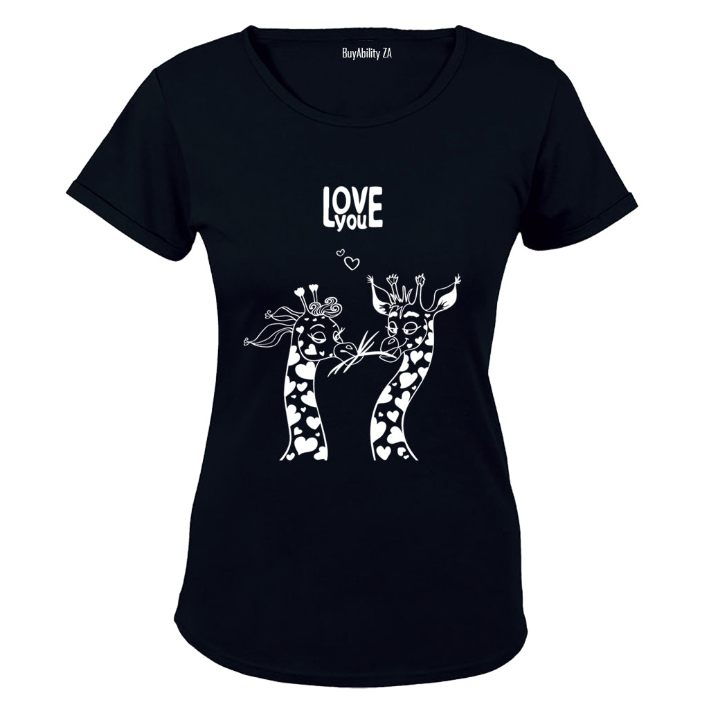 Love You - Giraffe - Valentine - Ladies - T-Shirt