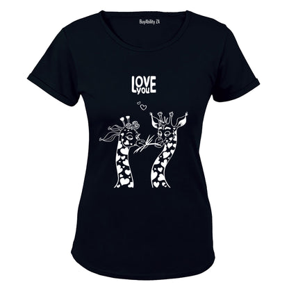 Love You - Giraffe - Valentine - Ladies - T-Shirt
