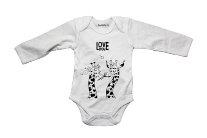 Love You - Giraffe - Valentine - Baby Grow