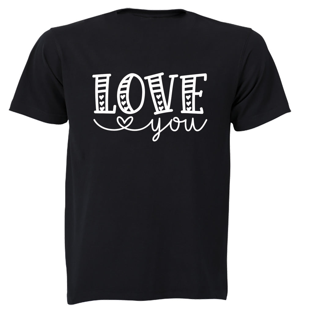 Love You Hearts - Valentine - Adults - T-Shirt - BuyAbility South Africa