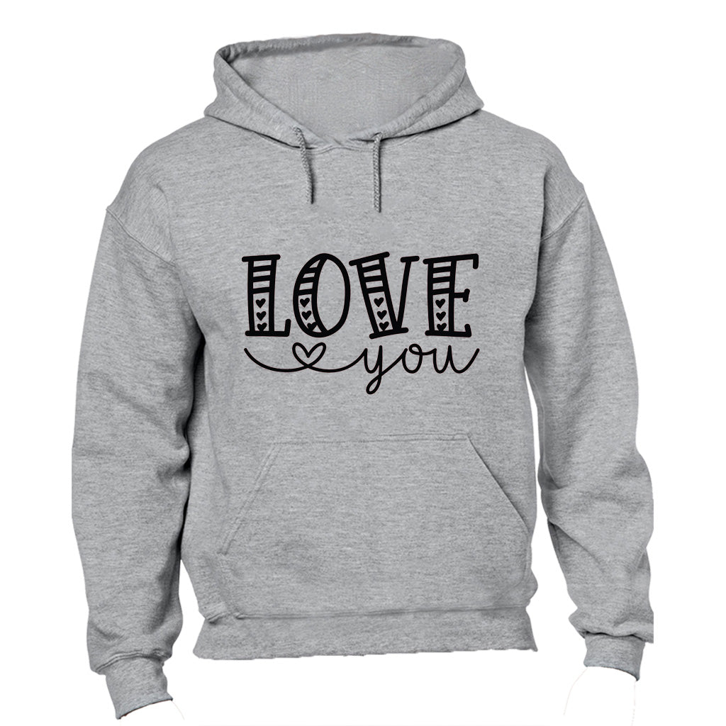 Love You Hearts - Valentine - Hoodie - BuyAbility South Africa