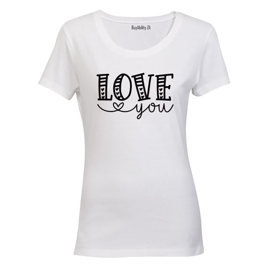Love You Hearts - Valentine - Ladies - T-Shirt
