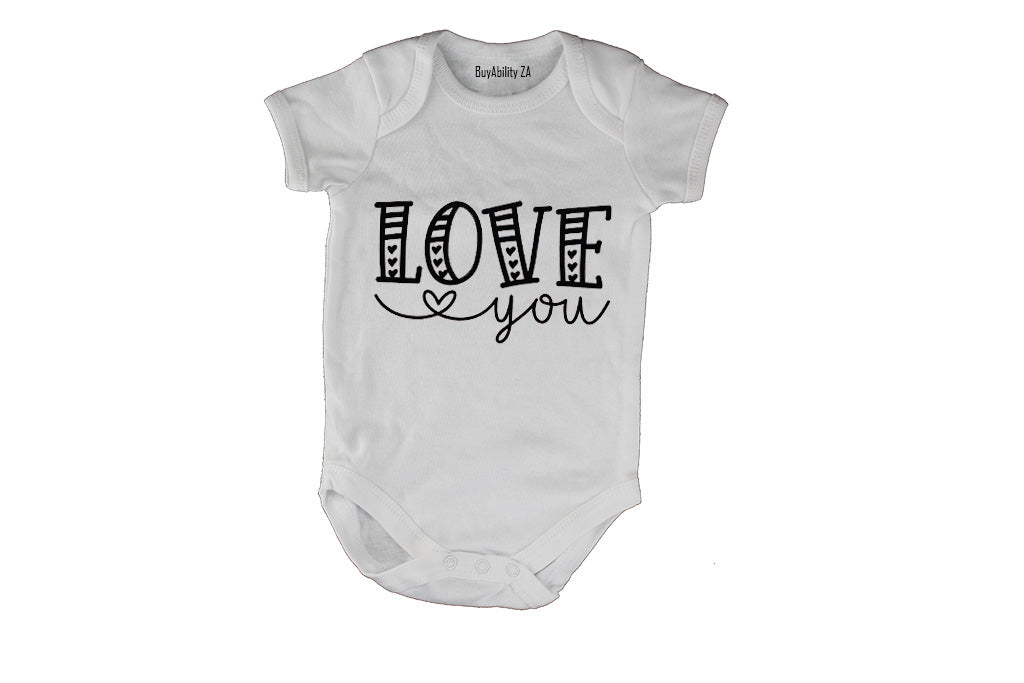 Love You Hearts - Valentine - Baby Grow