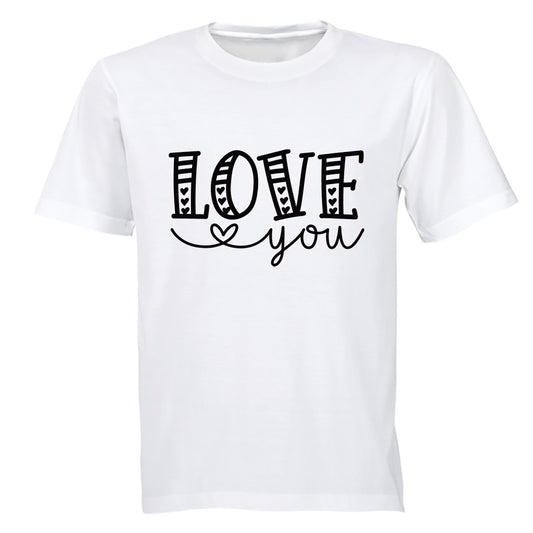 Love You Hearts - Valentine - Adults - T-Shirt - BuyAbility South Africa