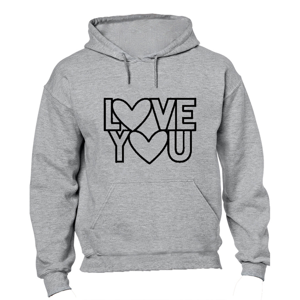 Love You Outline - Valentine - Hoodie - BuyAbility South Africa