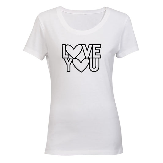 Love You Outline - Valentine - Ladies - T-Shirt - BuyAbility South Africa