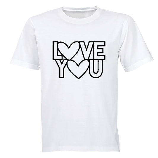 Love You Outline - Valentine - Adults - T-Shirt - BuyAbility South Africa