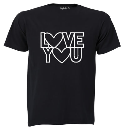 Love You Outline - Valentine - Adults - T-Shirt