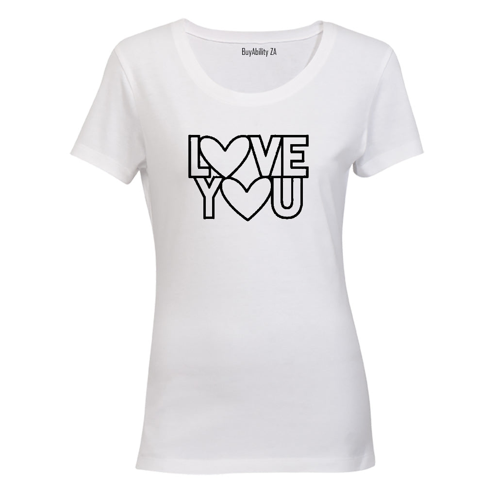 Love You Outline - Valentine - Ladies - T-Shirt