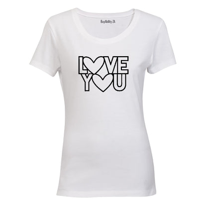 Love You Outline - Valentine - Ladies - T-Shirt