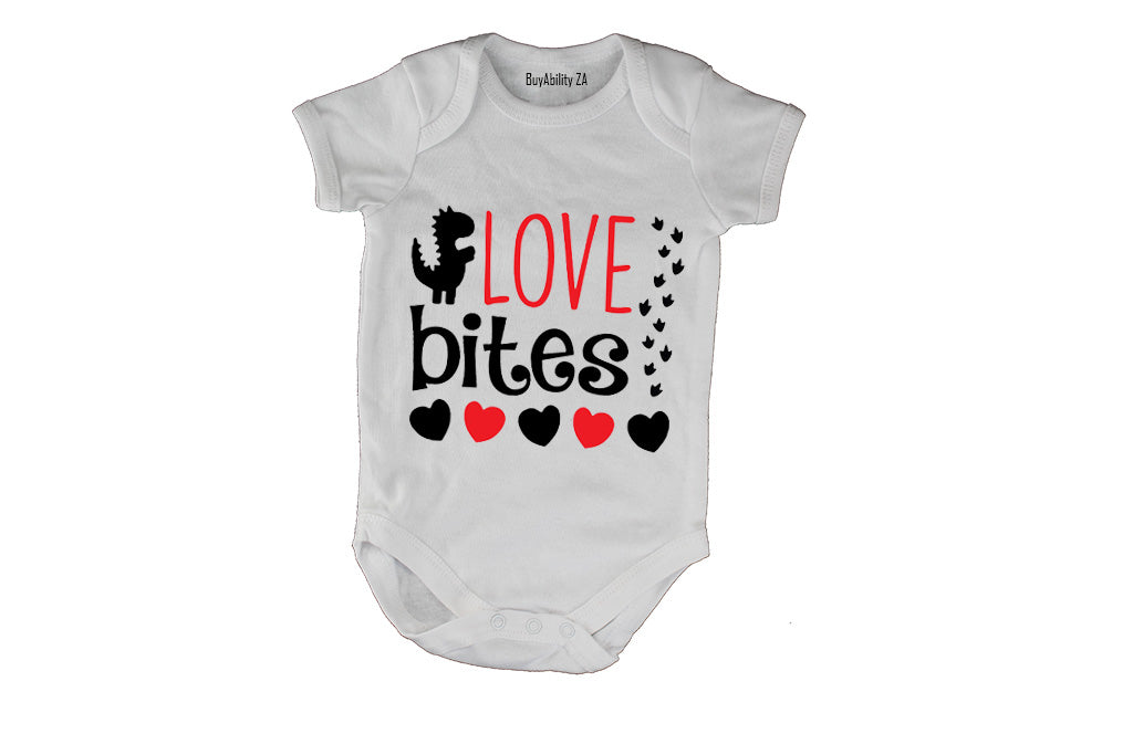 Love Bites - Dinosaur - Valentine - Baby Grow