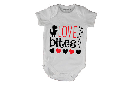 Love Bites - Dinosaur - Valentine - Baby Grow