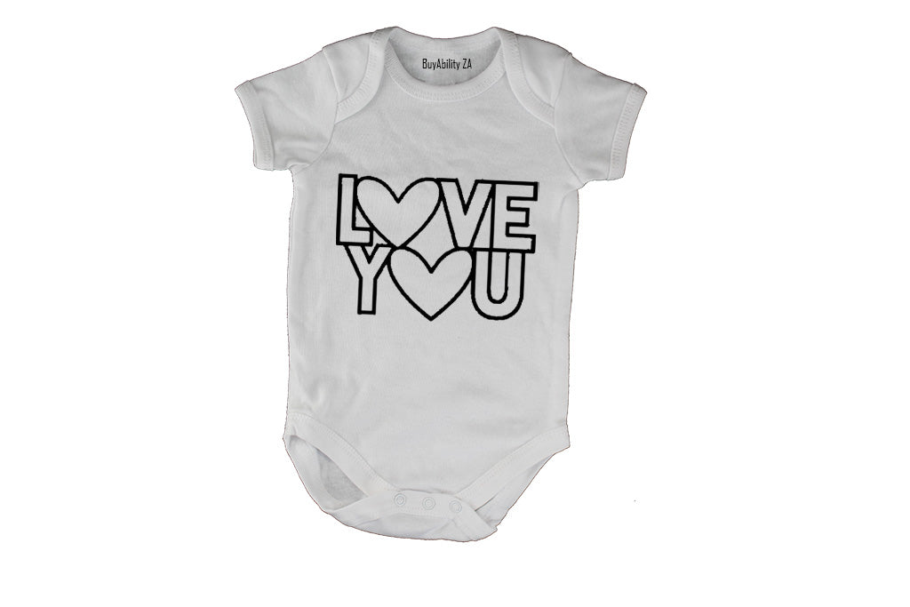 Love You Outline - Valentine - Baby Grow