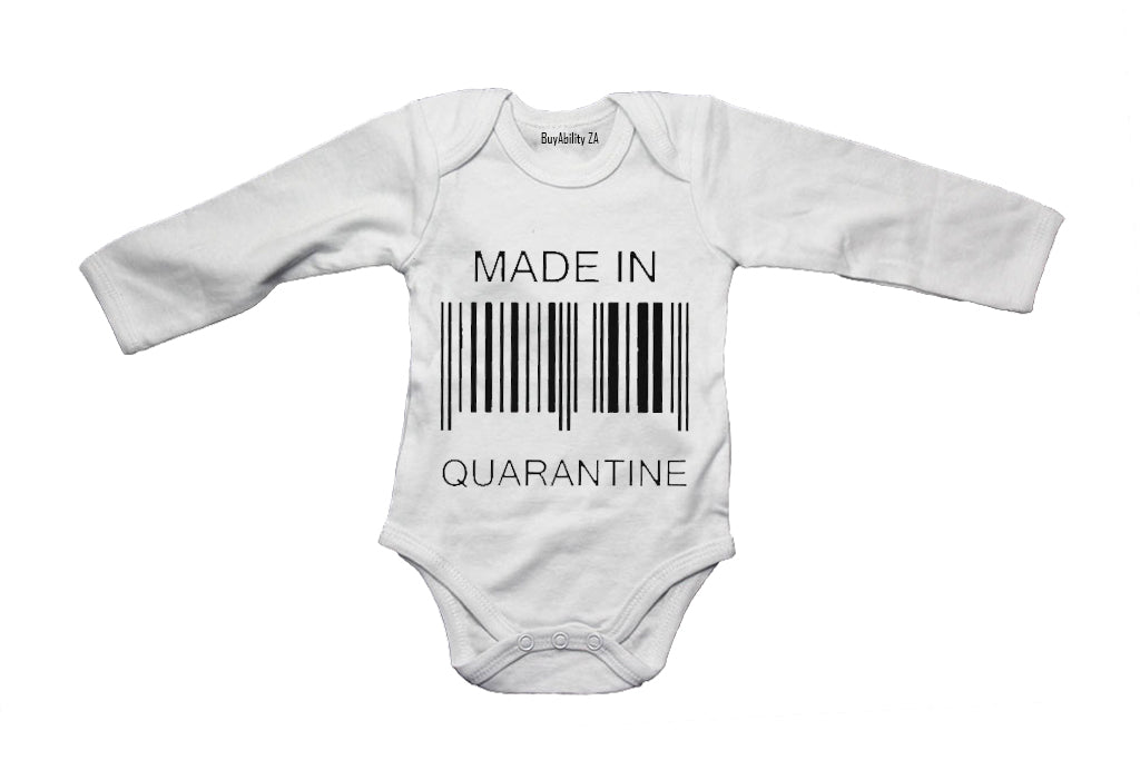 Made in Quarantine - Barcode - Baby Grow
